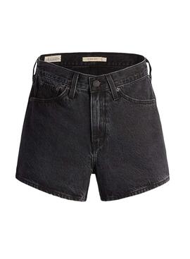 Short Levis 80s Mom Short Negro Para Mujer