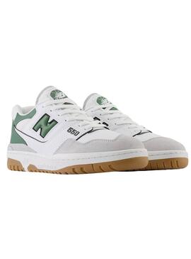 Zapatillas New Balance 550 blanco con verde para hombre
