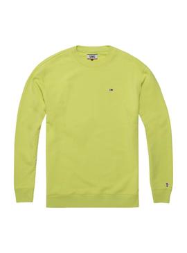 Sudadera Tommy Jeans Crew Verde Lima Hombre