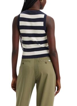 Top Levis Ocean Tank Stripe Marino Para Mujer