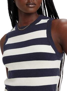 Top Levis Ocean Tank Stripe Marino Para Mujer