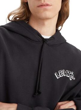 Sudadera Levis Relaxed Graphic Negro Para Hombre