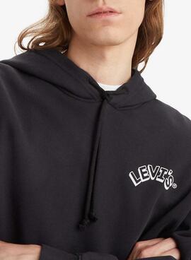 Sudadera Levis Relaxed Graphic Negro Para Hombre