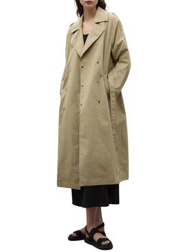 Trench Ecoalf Errigal Marrón Para Mujer