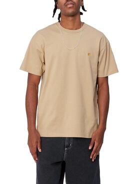 Camiseta Carhartt Chase Beige Para Hombre