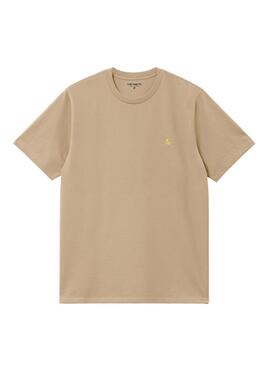 Camiseta Carhartt Chase Beige Para Hombre