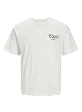 Camiseta Jack and Jones Guru Blanco Para Hombre