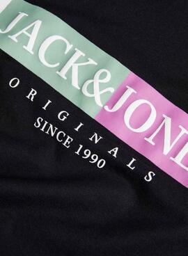 Camiseta Jack and Jones Lafayette Negro Para Hombre