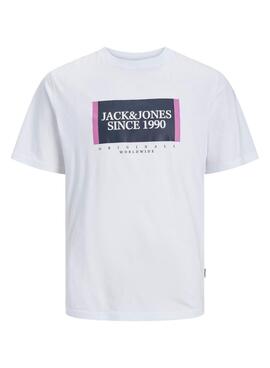 Camiseta Jack and Jones Lafayette Blanco Para Hombre