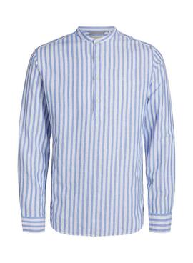 Camisa Jack and Jones Mazie Rayas Azul y Blanco Para Hombre