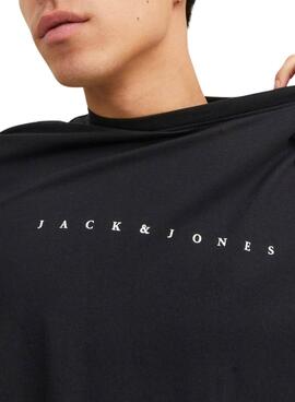 Camiseta Jack and Jones Estar Negro Para Hombre