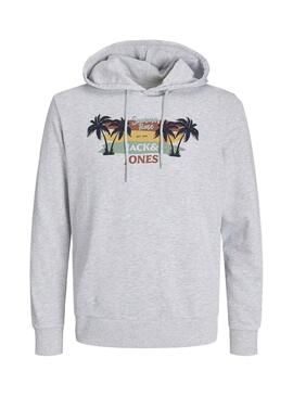 Sudadera Jack and Jones Summer Vibe Gris Para Hombre