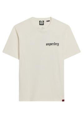 Camiseta Superdry Tatto Graphic Loose Blanco Para Hombre