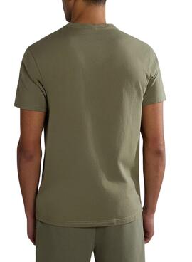 Camiseta Napapijri Salis Verde Para Hombre