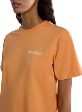 Camiseta Napapijri Faber Naranja Para Mujer