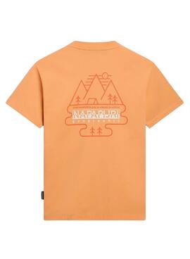 Camiseta Napapijri Faber Naranja Para Mujer