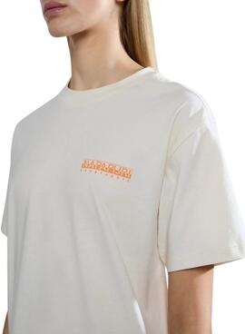 Camiseta Napapijri Faber Blanco Para Mujer