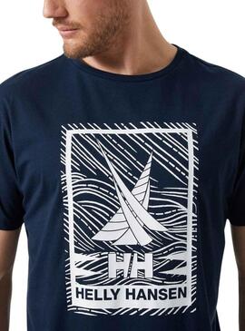 Camiseta Helly Hansen Shoreline Marino Para Hombre