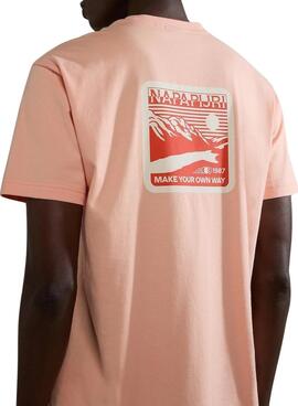 Camiseta Napapijri Gouin Rosa Para Hombre Y Mujer