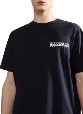 Camiseta Napapijri Kotcho Negro Para Hombre Y Mujer