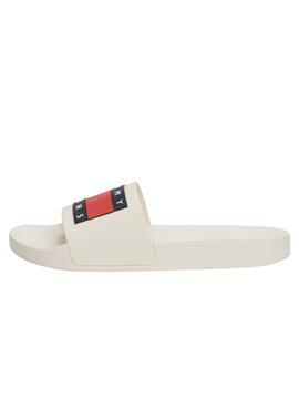 Chanclas Tommy Jeans Patch Blanco para Hombre 