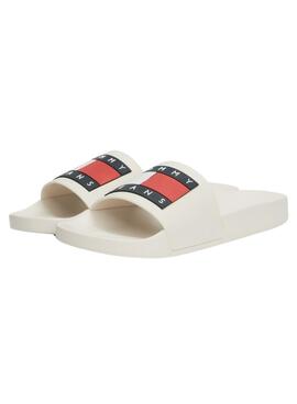 Chanclas Tommy Jeans Patch Blanco para Hombre 