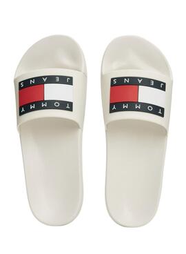 Chanclas Tommy Jeans Patch Blanco para Hombre 