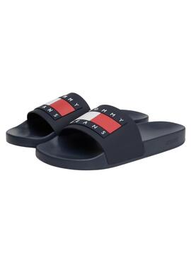 Sandalias Tommy Jeans Pool Slide Marino Para Hombre