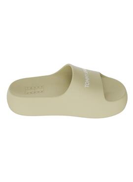 Chanclas Tommy Jeans Chunky Flatform Amarillo Para Mujer