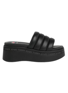 Sandalias Tommy Jeans Wedge Negro Para Mujer