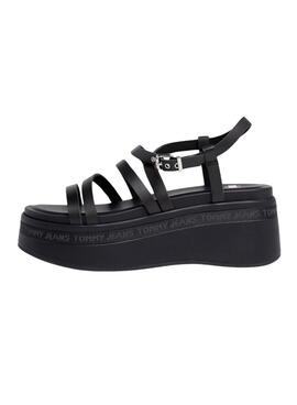 Sadalias Tommy Jeans Strappy Wedge Negro Para Mujer