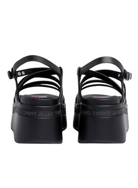 Sadalias Tommy Jeans Strappy Wedge Negro Para Mujer