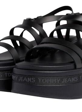 Sadalias Tommy Jeans Strappy Wedge Negro Para Mujer