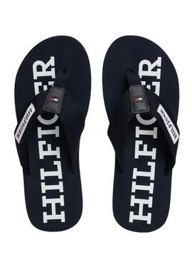 Chanclas Tommy Hilfiger Beach Sandal Marino Para Hombre