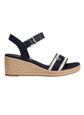 Sandalias Tommy Hilfiger Webbing Wedge Marino Mujer