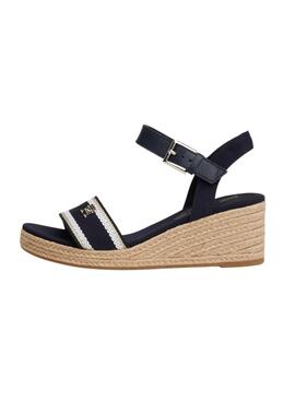 Sandalias Tommy Hilfiger Webbing Wedge Marino Mujer