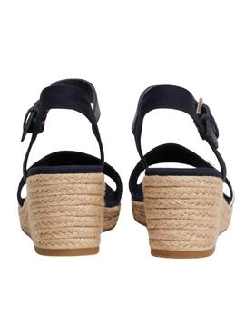 Sandalias Tommy Hilfiger Webbing Wedge Marino Mujer