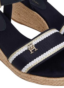 Sandalias Tommy Hilfiger Webbing Wedge Marino Mujer