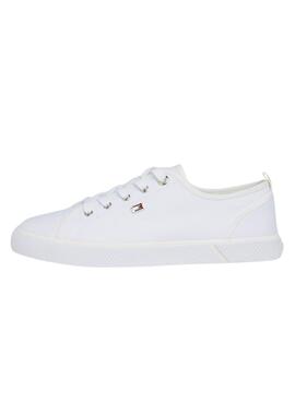 Zapatillas Tommy Hilfiger Vulc Canvas Blanco Para Mujer