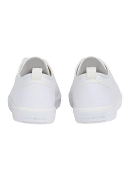 Zapatillas Tommy Hilfiger Vulc Canvas Blanco Para Mujer