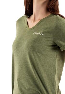 Camiseta Only Lulu V-Neck Verde Para Mujer