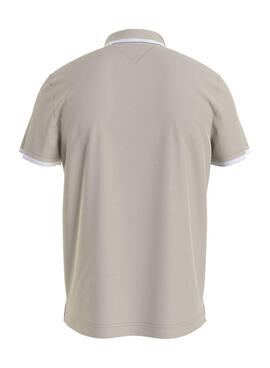 Polo Tommy Jeans Solid Tipped Regular Beige Para Hombre