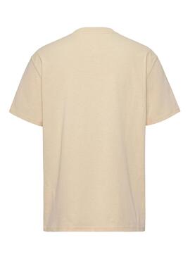 Camiseta Tommy Jeans Spray Pop Beige  Para Hombre