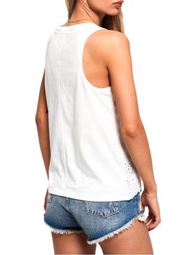 Camiseta Superdry Lara Blanco Mujer