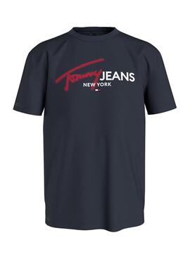 Camiseta Tommy Jeans Spray Pop Marino Para Hombre