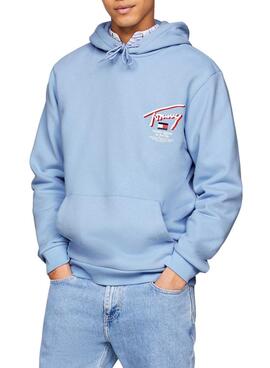 Sudadera Tommy Jeans 3D Street Hood Azul Para  Hombre