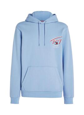 Sudadera Tommy Jeans 3D Street Hood Azul Para  Hombre