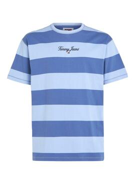 Camiseta Tommy Jeans Bold Stripe Azul Para  Hombre