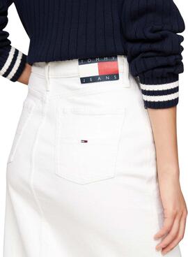 Falda Vaquera Tommy Jeans  Claire Blanca Larga Para Mujer