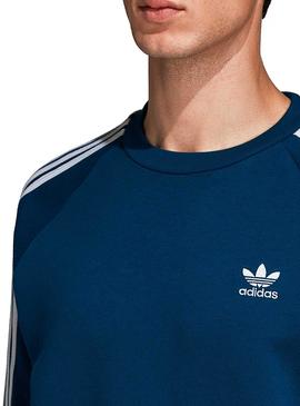 Sudadera Adidas 3Stripes Crew Leyenda Azul Hombre